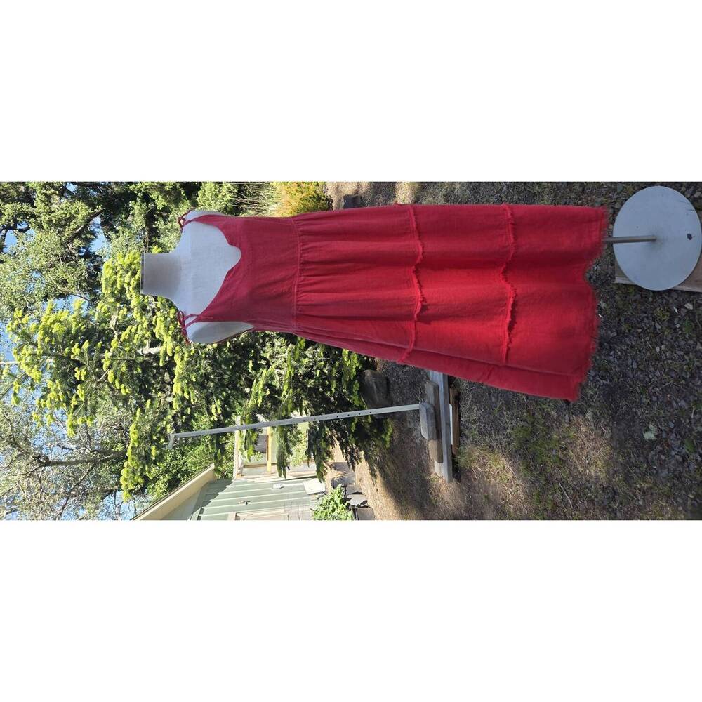 NEW GRIZAS women's tie shoulder sundress in red